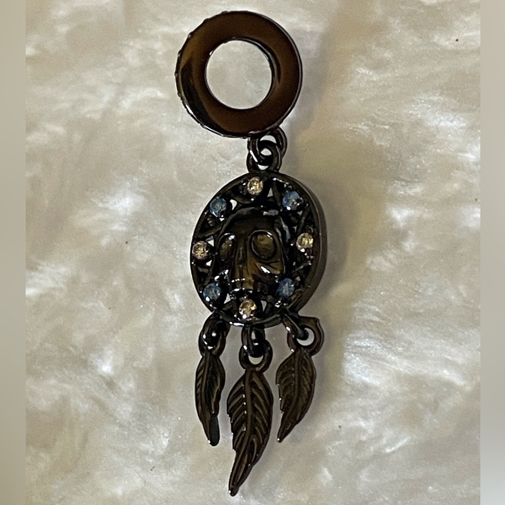 Bracelet Charm Dream Catcher with Skull & Rhinestones - Picture 5 of 8